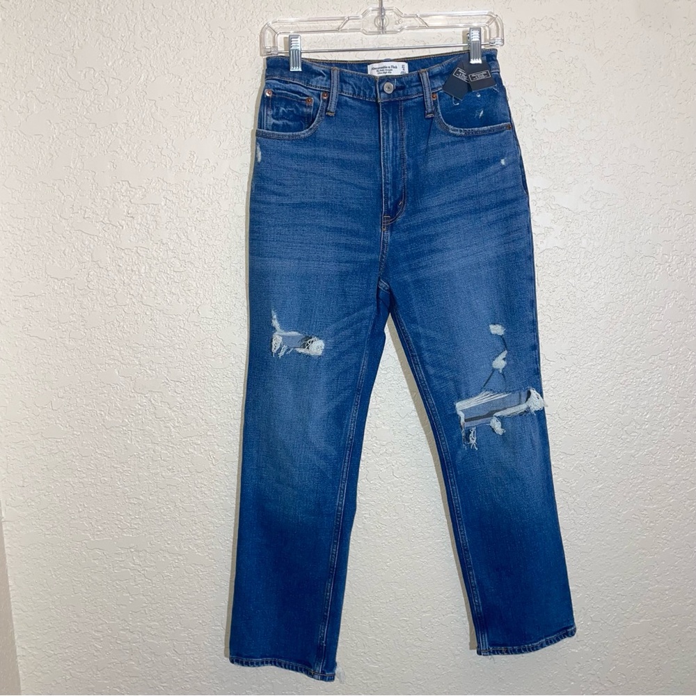NWT Abercrombie & Fitch The Ankle Straight Ultra High Rise Jeans
